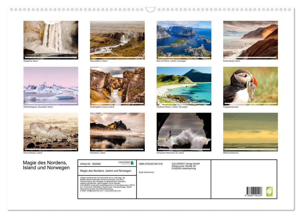 Magie des Nordens, Island und Norwegen (CALVENDO Wandkalender 2026)