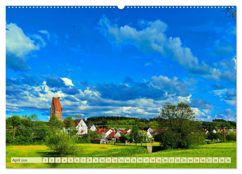Die Stauden, Kirchen und Kapellen im Naturpark Augsburg westliche Wälder (CALVENDO Premium Wandkalender 2026)