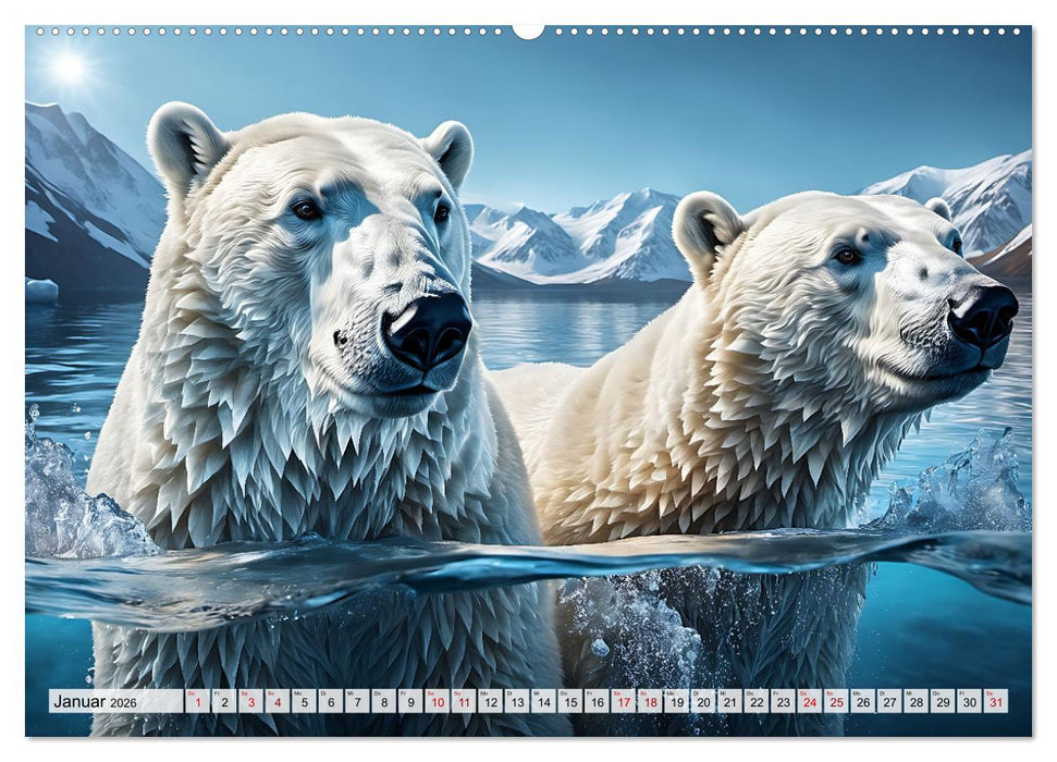 Im magischen Land der Eisbären (CALVENDO Premium Wandkalender 2026)
