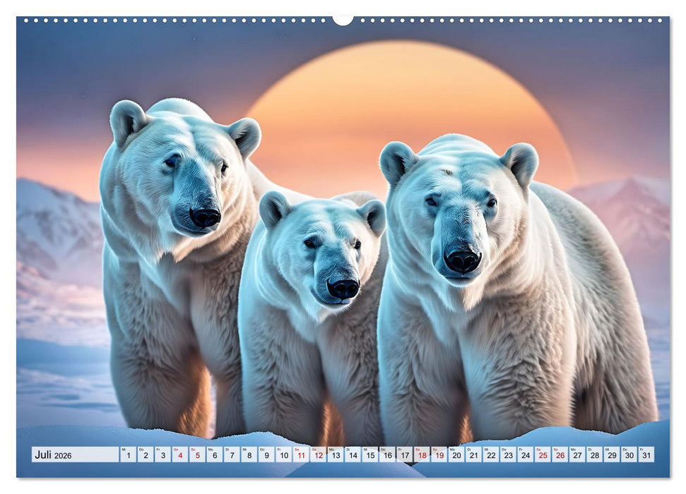 Im magischen Land der Eisbären (CALVENDO Premium Wandkalender 2026)