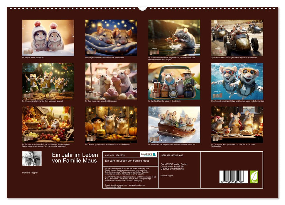 Ein Jahr im Leben von Familie Maus (CALVENDO Premium Wandkalender 2026)