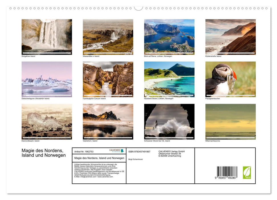 Magie des Nordens, Island und Norwegen (CALVENDO Premium Wandkalender 2026)