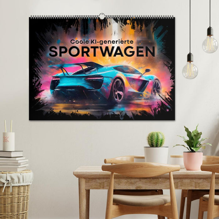 Coole KI-generierte SPORTWAGEN (CALVENDO Wandkalender 2026)