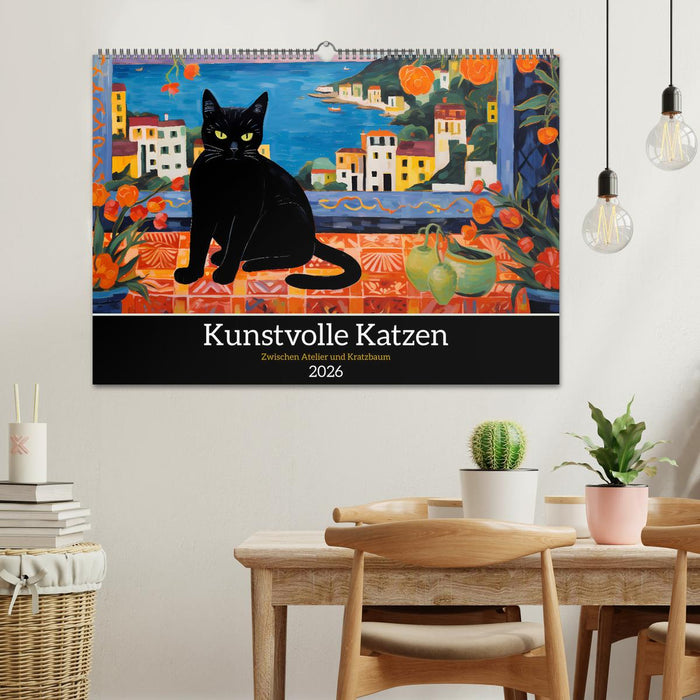 Kunstvolle Katzen (CALVENDO Wandkalender 2026)