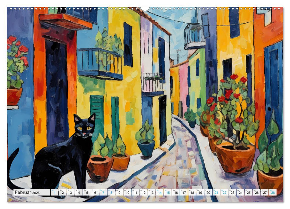 Kunstvolle Katzen (CALVENDO Wandkalender 2026)