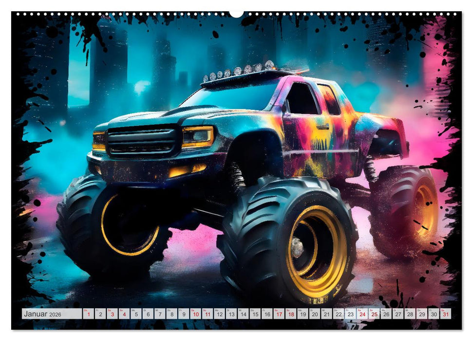 Coole KI-generierte OFF-ROAD-WAGEN (CALVENDO Premium Wandkalender 2026)
