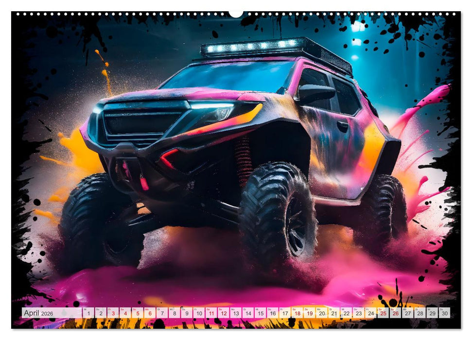 Coole KI-generierte OFF-ROAD-WAGEN (CALVENDO Premium Wandkalender 2026)