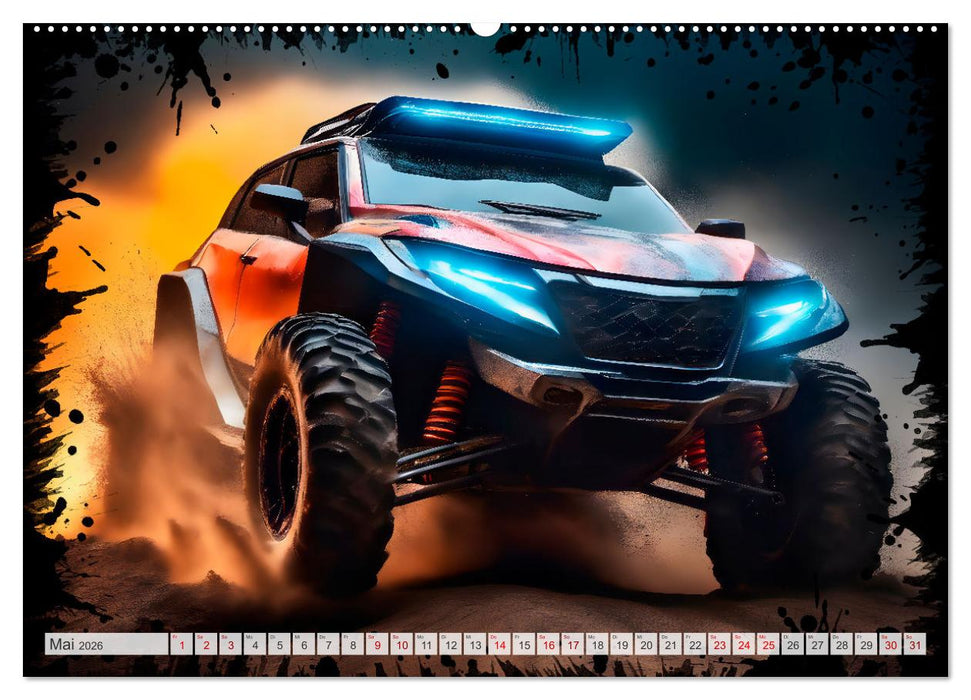 Coole KI-generierte OFF-ROAD-WAGEN (CALVENDO Premium Wandkalender 2026)