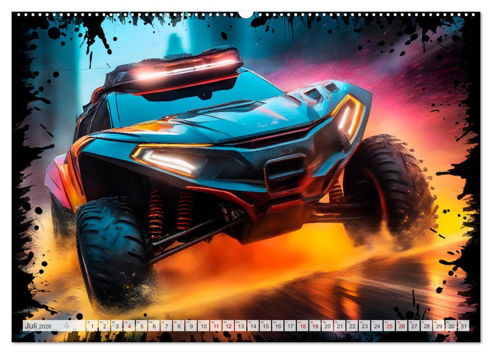 Coole KI-generierte OFF-ROAD-WAGEN (CALVENDO Premium Wandkalender 2026)