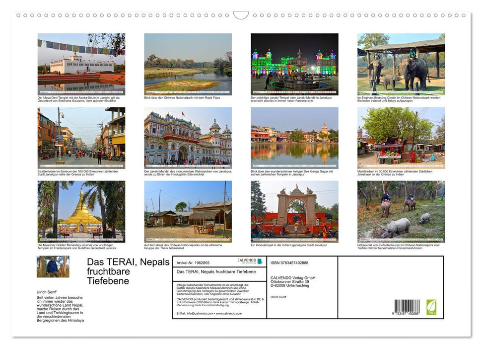 Das TERAI, Nepals fruchtbare Tiefebene (CALVENDO Wandkalender 2026)