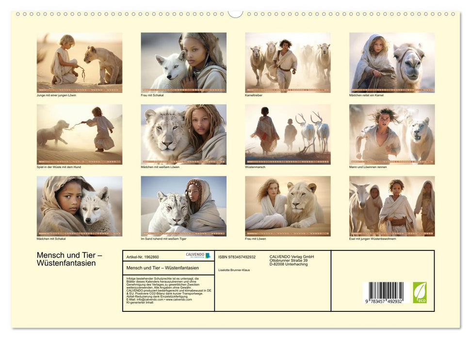 Mensch und Tier – Wüstenfantasien (CALVENDO Premium Wandkalender 2026)