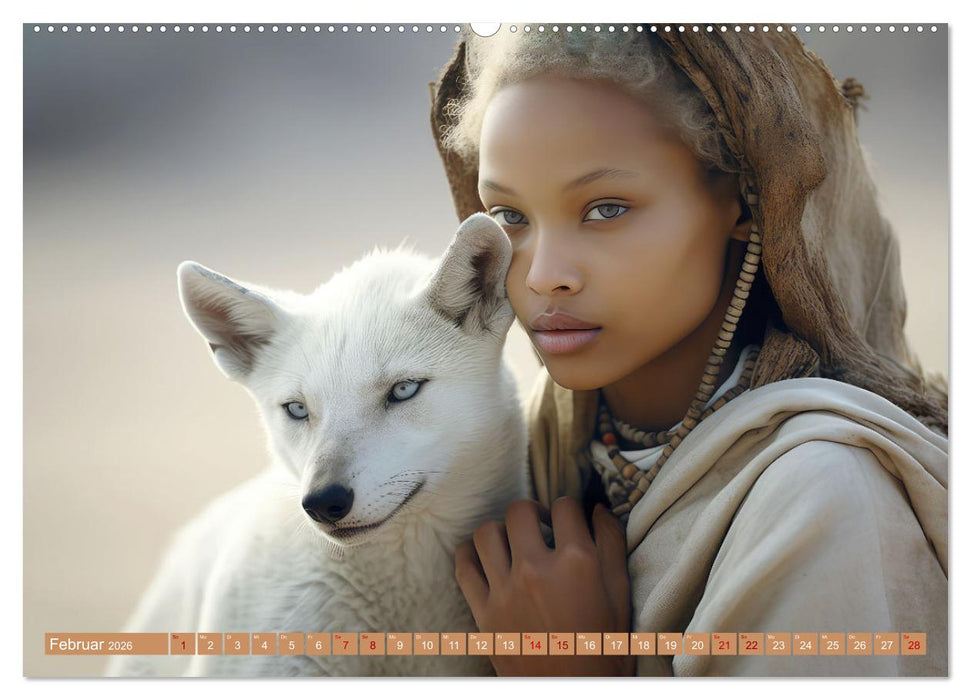 Mensch und Tier – Wüstenfantasien (CALVENDO Premium Wandkalender 2026)