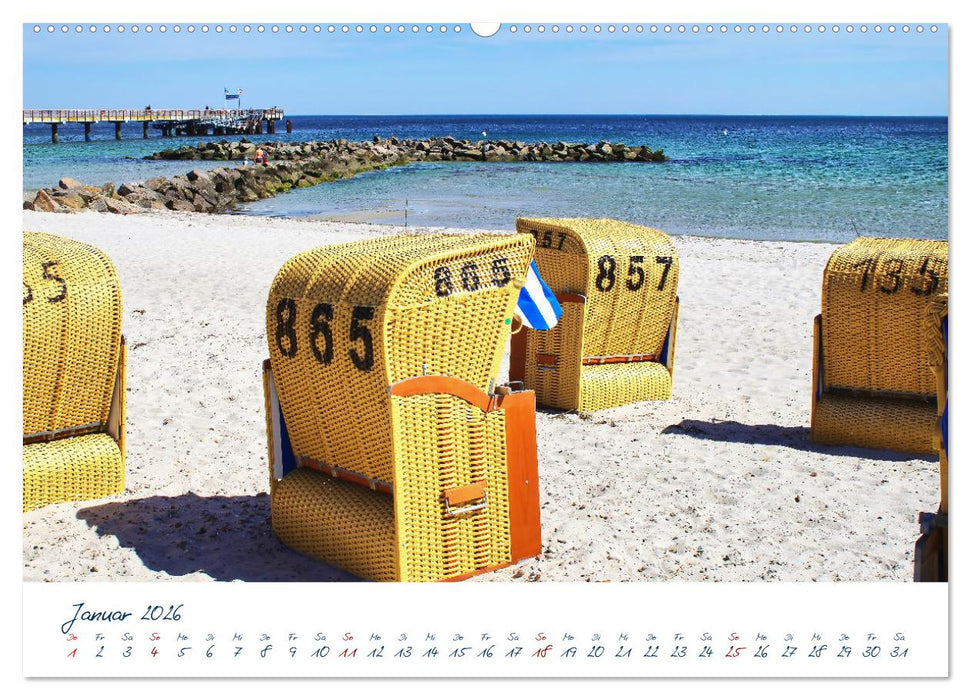 Seebrücken an der Ostsee - Aufs Meer laufen und die frische Ostseebrise genießen (CALVENDO Premium Wandkalender 2026)