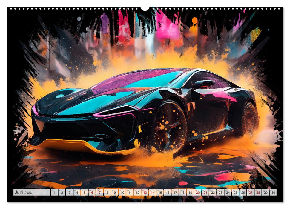Coole KI-generierte SPORTWAGEN (CALVENDO Premium Wandkalender 2026)