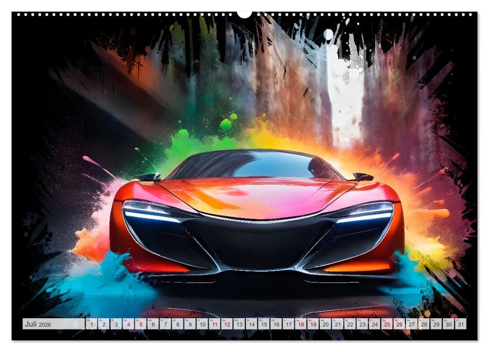Coole KI-generierte SPORTWAGEN (CALVENDO Premium Wandkalender 2026)
