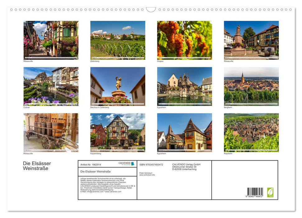Die Elsässer Weinstraße (CALVENDO Wandkalender 2026)