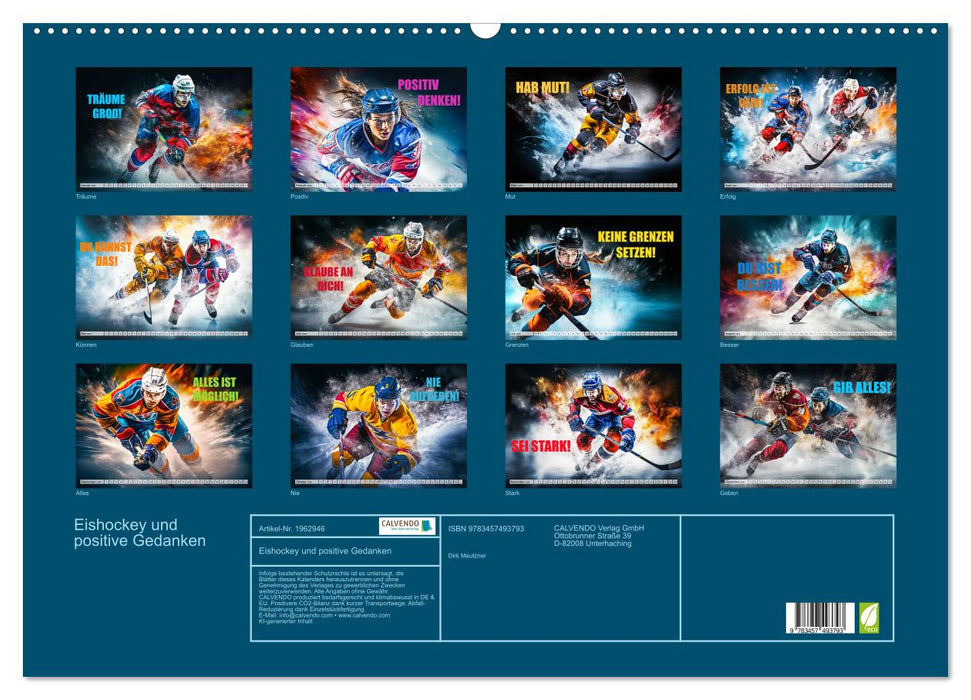 Eishockey und positive Gedanken (CALVENDO Wandkalender 2026)