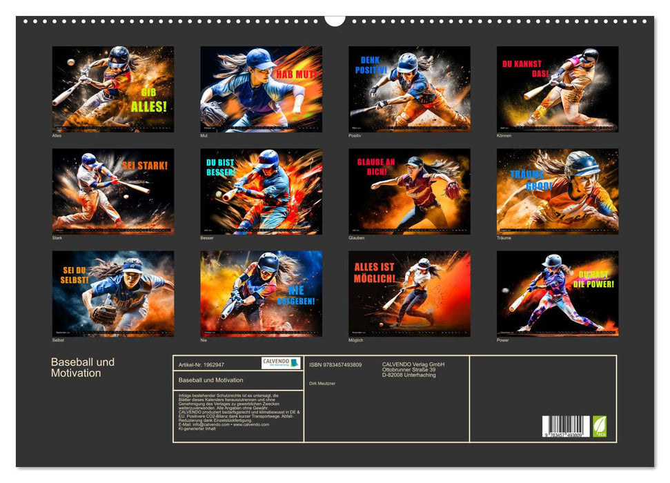 Baseball und Motivation (CALVENDO Wandkalender 2026)