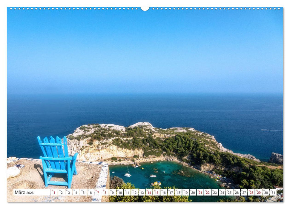 Rhodos und Symi, Perlen in der Ägis (CALVENDO Wandkalender 2026)