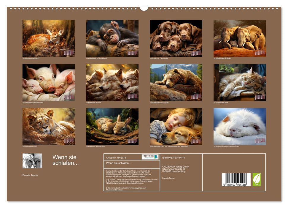 Wenn sie schlafen... (CALVENDO Premium Wandkalender 2026)