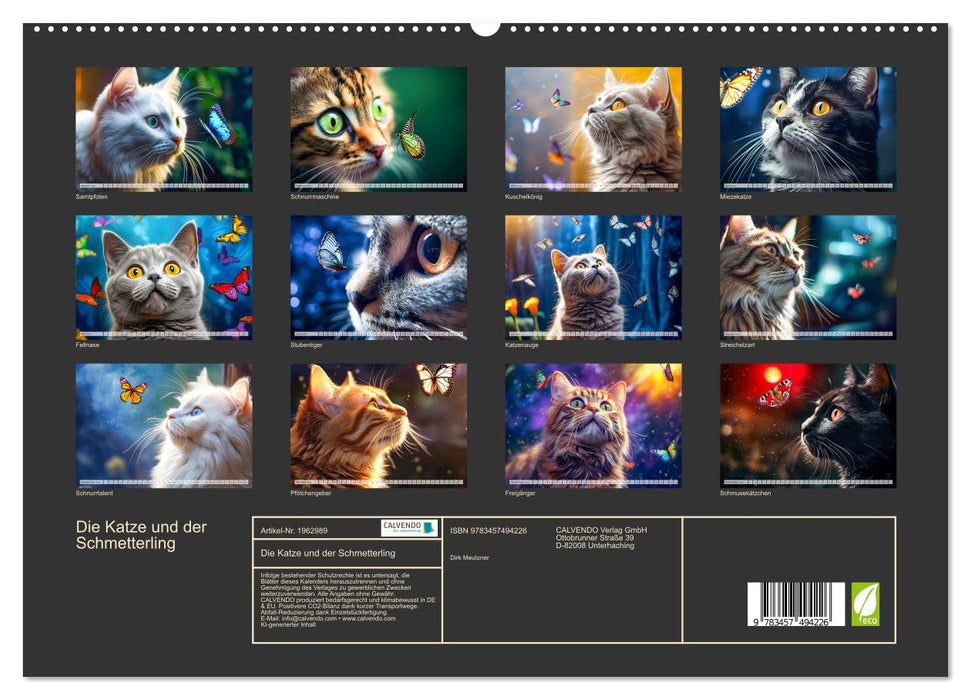 Die Katze und der Schmetterling (CALVENDO Premium Wandkalender 2026)