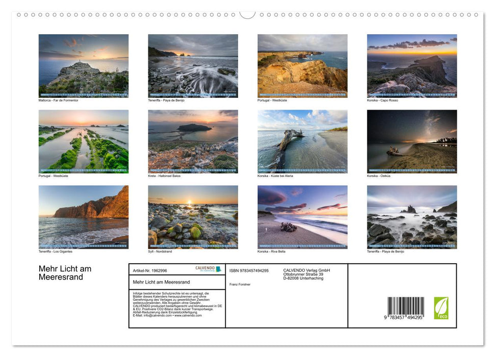 Mehr Licht am Meeresrand (CALVENDO Premium Wandkalender 2026)