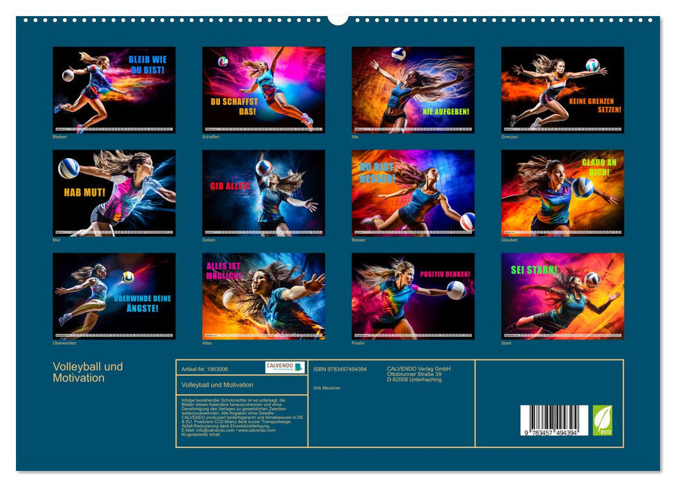 Volleyball und Motivation (CALVENDO Premium Wandkalender 2026)