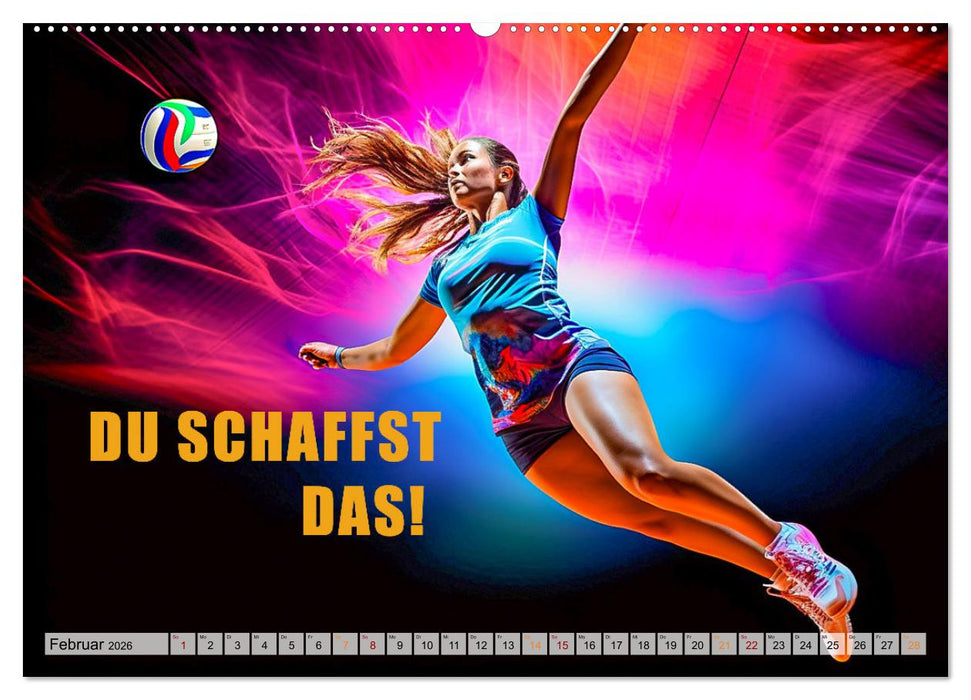 Volleyball und Motivation (CALVENDO Premium Wandkalender 2026)