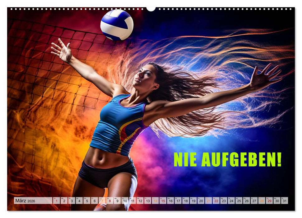Volleyball und Motivation (CALVENDO Premium Wandkalender 2026)