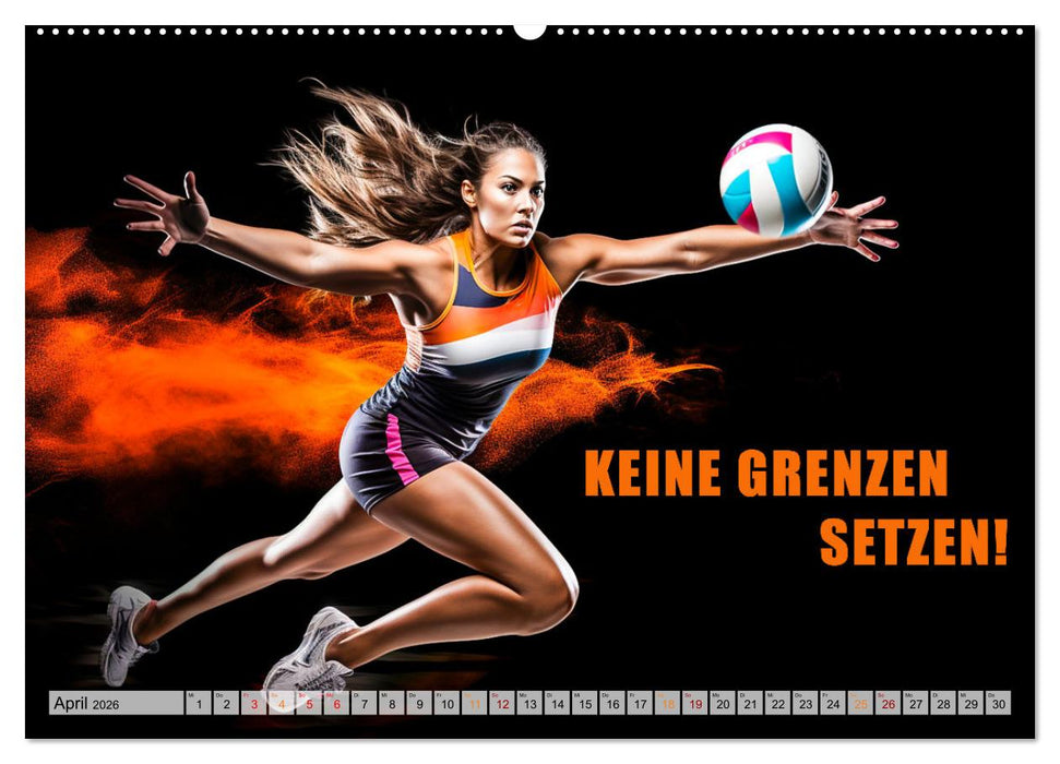 Volleyball und Motivation (CALVENDO Premium Wandkalender 2026)