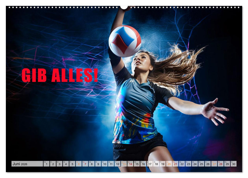 Volleyball und Motivation (CALVENDO Premium Wandkalender 2026)