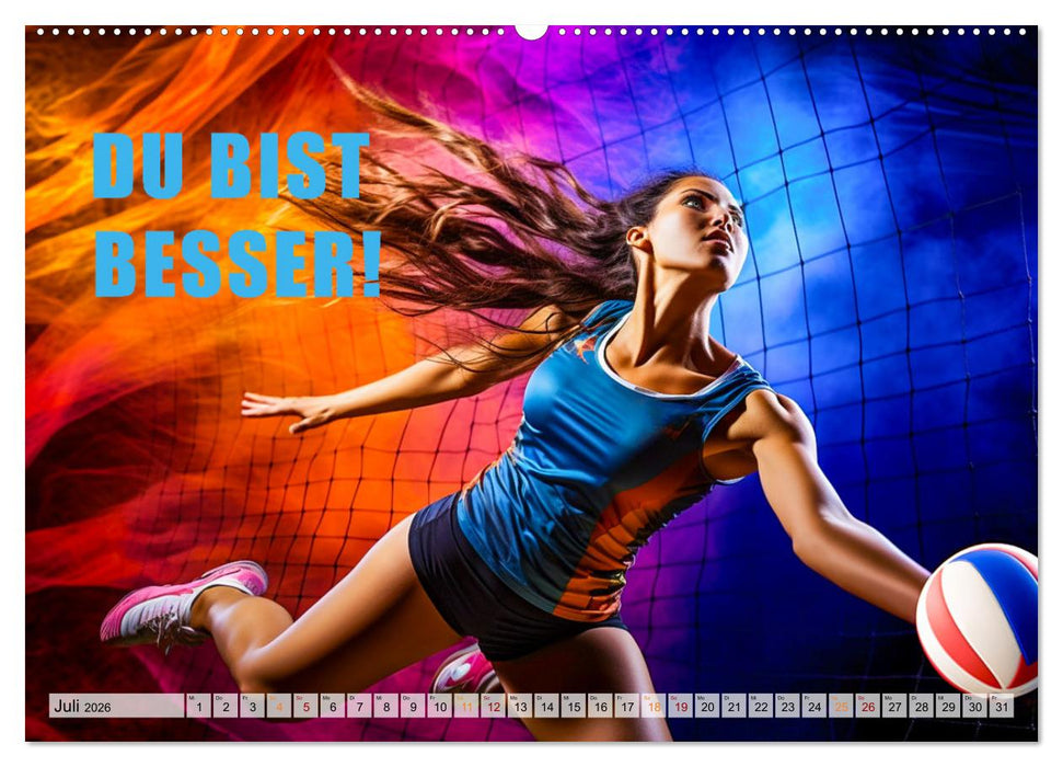 Volleyball und Motivation (CALVENDO Premium Wandkalender 2026)