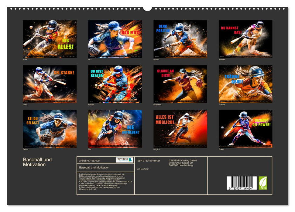Baseball und Motivation (CALVENDO Premium Wandkalender 2026)