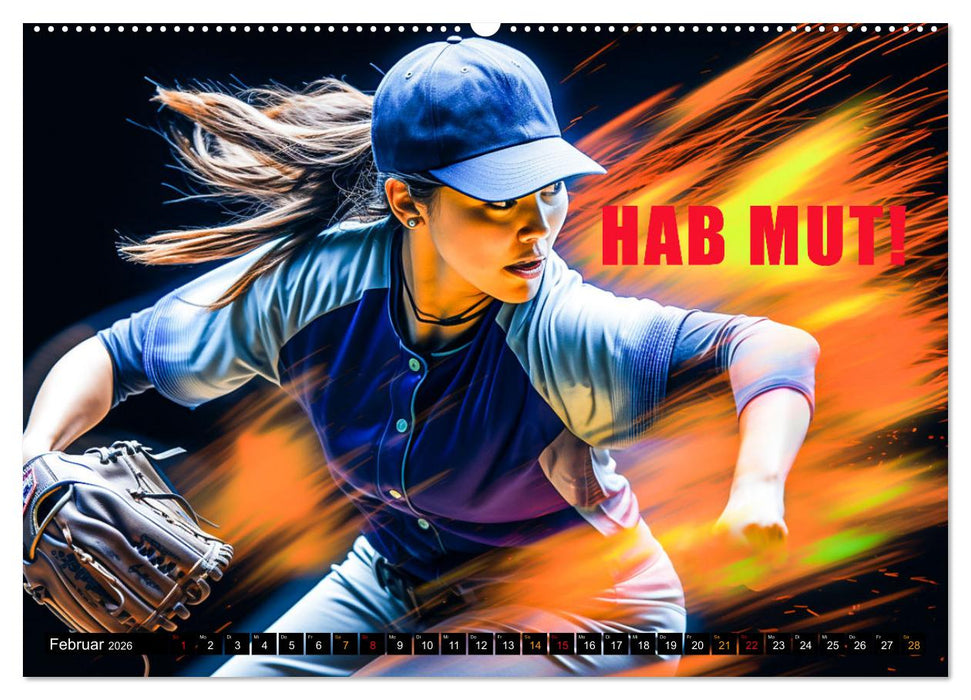 Baseball und Motivation (CALVENDO Premium Wandkalender 2026)