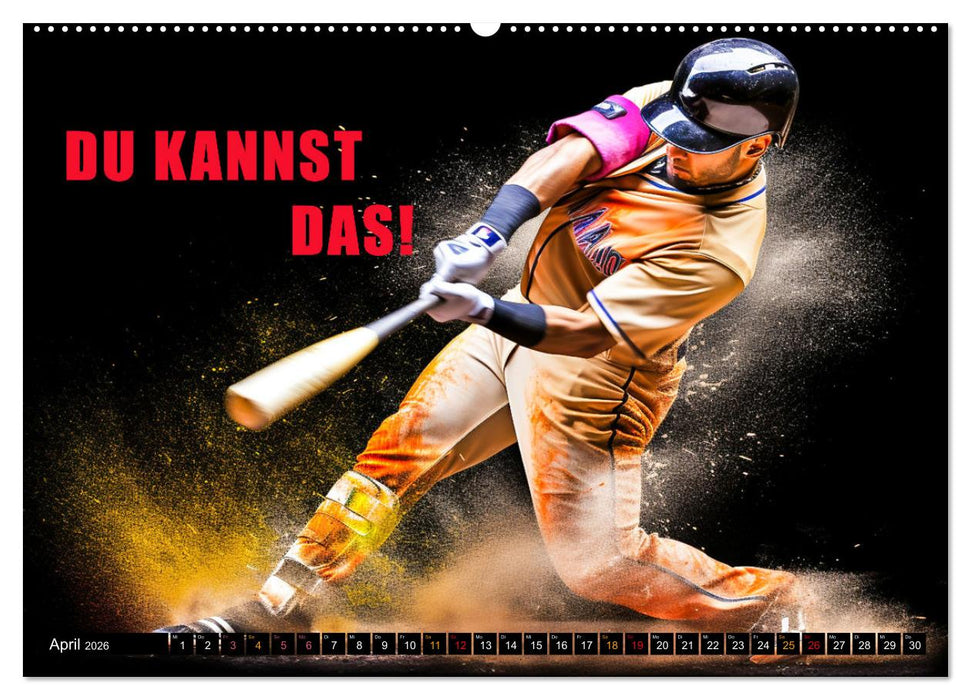 Baseball und Motivation (CALVENDO Premium Wandkalender 2026)