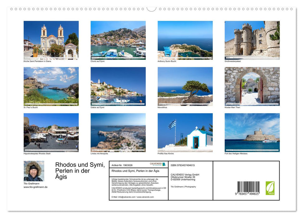 Rhodos und Symi, Perlen in der Ägis (CALVENDO Premium Wandkalender 2026)