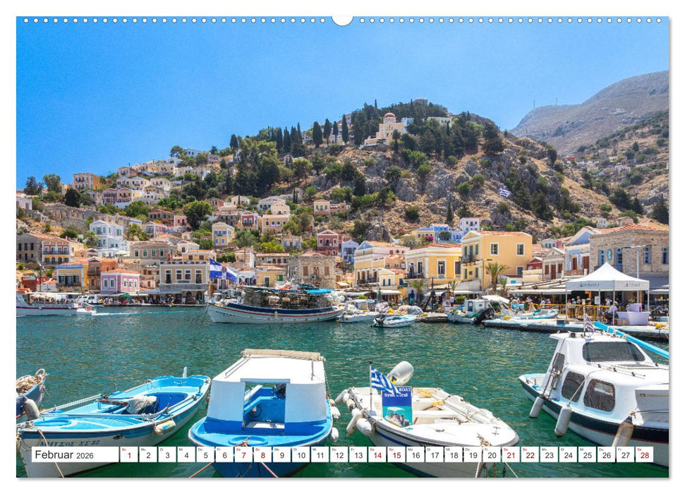 Rhodos und Symi, Perlen in der Ägis (CALVENDO Premium Wandkalender 2026)