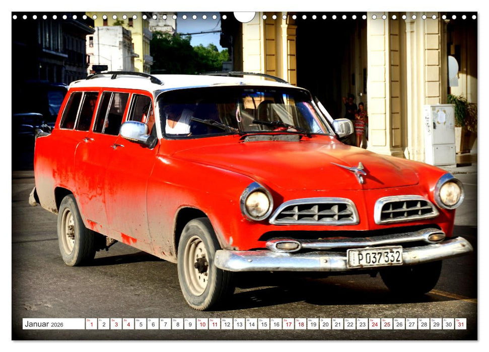 Kult-Kombis in Kuba - Oldtimer-Raritäten der Fünfziger Jahre (CALVENDO Wandkalender 2026)