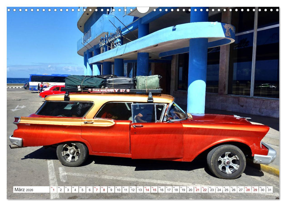Kult-Kombis in Kuba - Oldtimer-Raritäten der Fünfziger Jahre (CALVENDO Wandkalender 2026)
