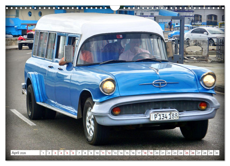Kult-Kombis in Kuba - Oldtimer-Raritäten der Fünfziger Jahre (CALVENDO Wandkalender 2026)