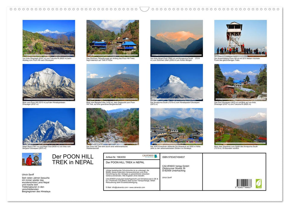 Der POON HILL TREK in NEPAL (CALVENDO Wandkalender 2026)