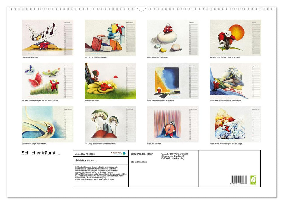 Schilcher träumt ... (CALVENDO Wandkalender 2026)
