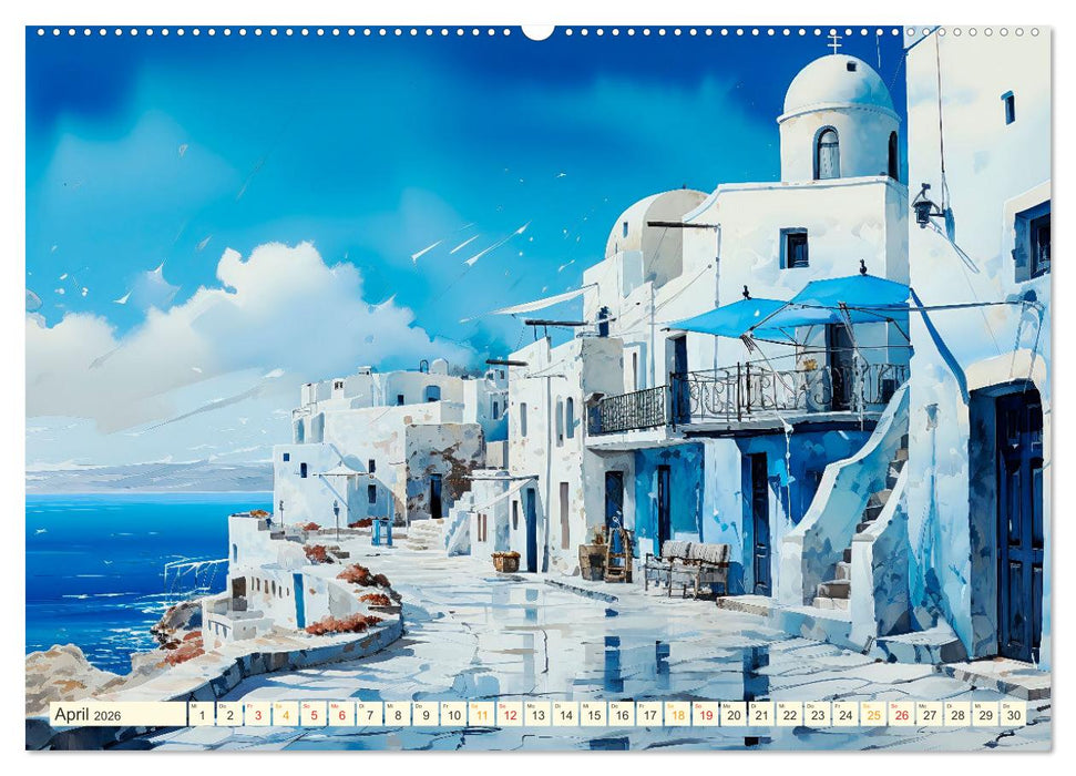 Santorini Inselträume (CALVENDO Wandkalender 2026)