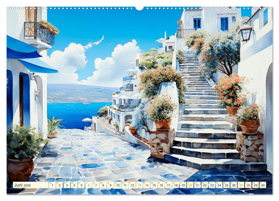 Santorini Inselträume (CALVENDO Wandkalender 2026)