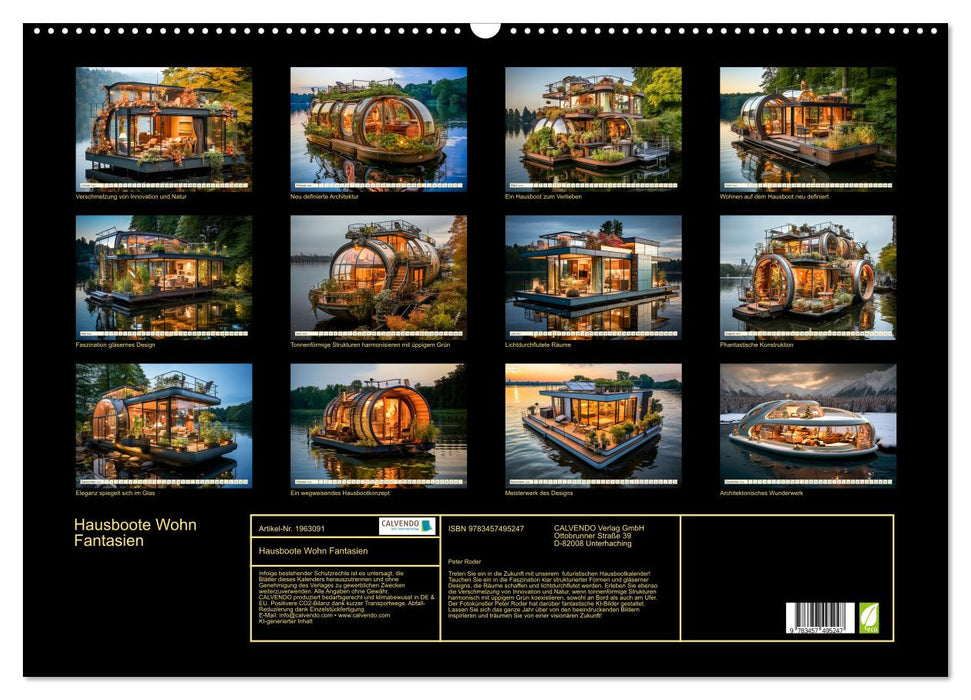 Hausboote Wohn Fantasien (CALVENDO Wandkalender 2026)