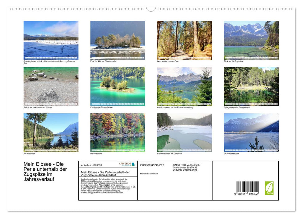 Mein Eibsee - Die Perle unterhalb der Zugspitze im Jahresverlauf (CALVENDO Premium Wandkalender 2026)