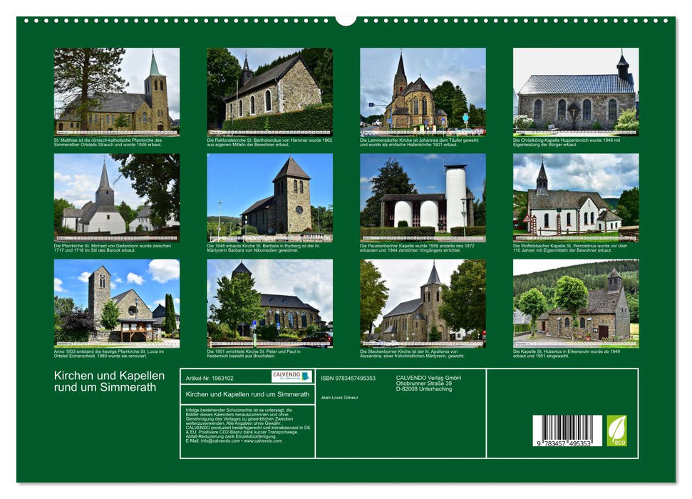 Kirchen und Kapellen rund um Simmerath (CALVENDO Premium Wandkalender 2026)
