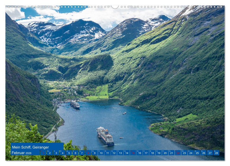Kreuzfahrtschiffe unterwegs (CALVENDO Wandkalender 2026)