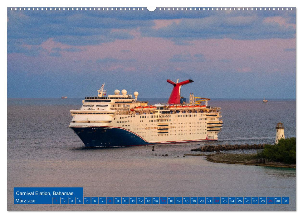 Kreuzfahrtschiffe unterwegs (CALVENDO Wandkalender 2026)