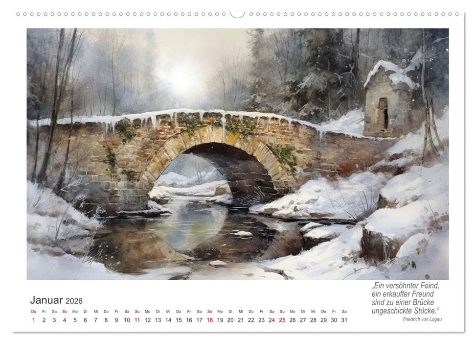 Brückenromantik (CALVENDO Premium Wandkalender 2026)